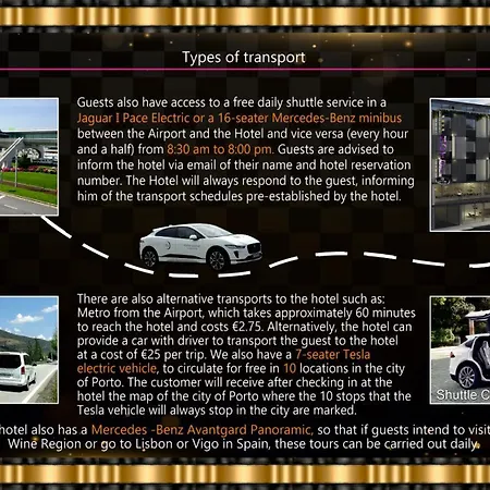 Jaguar - Airport To And Center And Vice-versa Is A Free And Continuous Shuttle Service From 7am To 8pm 4* Porto